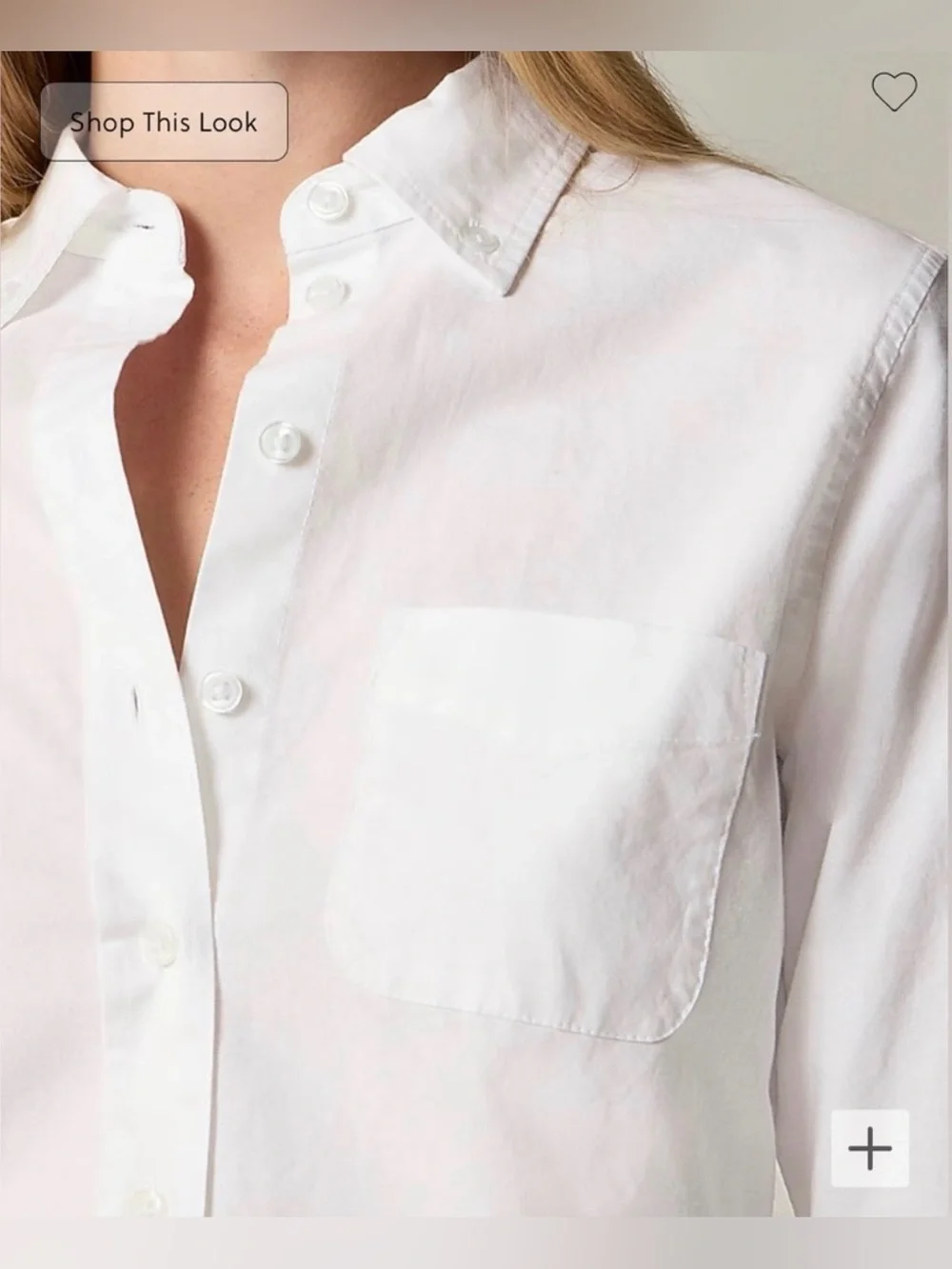 J.Crew Shrunken button-up shirt in broken-in cotton oxford white